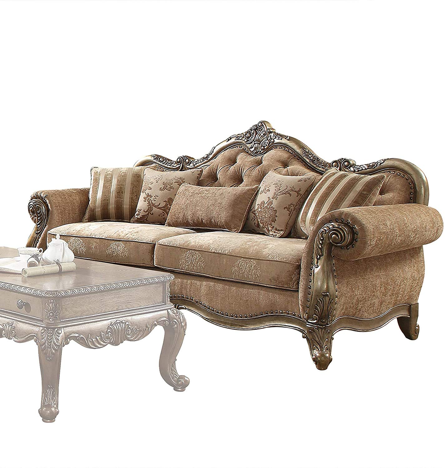 Amazon.com: Acme Ragenardus Sofa w/5 Pillows, Fabric & Vintage Oak